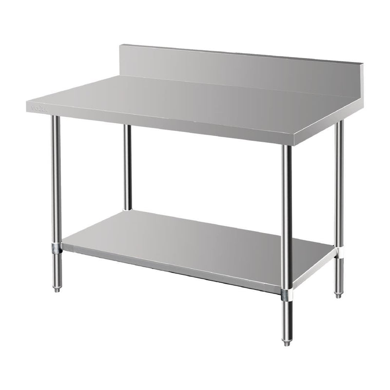 Vogue Premium 304 Stainless Steel Table with Upstand - 600x600x900mm