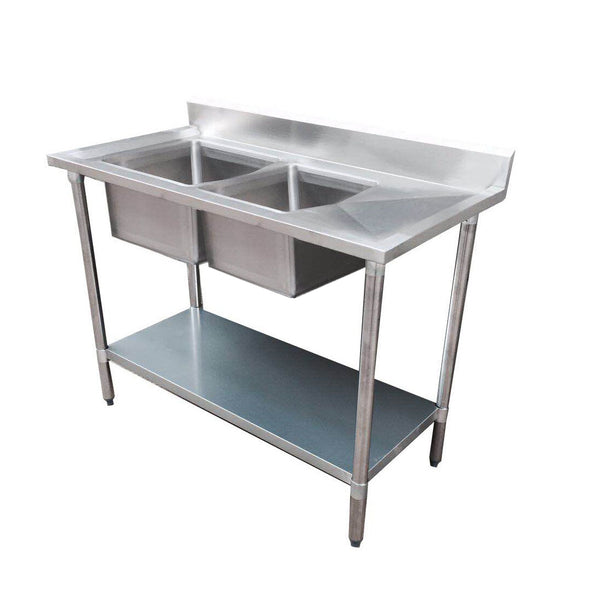Buy 0900-6-WBB Economic 304 Grade Stainless Steel Table with splashback  900x600x900-cafeappliance.com.au