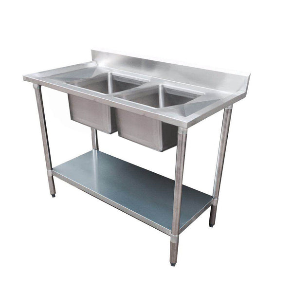 Buy 1200-6-WBB Economic 304 Grade Stainless Steel Table with splashback  1200x600x900-cafeappliance.com.au