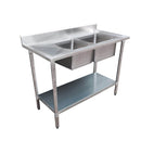 Buy 0600-7-WBB Economic 304 Grade Stainless Steel Table with splashback  600x700x900-cafeappliance.com.au