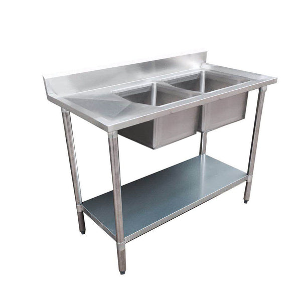 Buy 2100-6-WBB Economic 304 Grade Stainless Steel Table with splashback  2100x600x900 - 6 legs-cafeappliance.com.au
