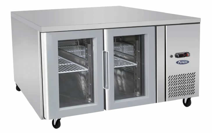 Atosa EPF3721 Glass 2 Door Cooling Fridge Table 1360 mm 1