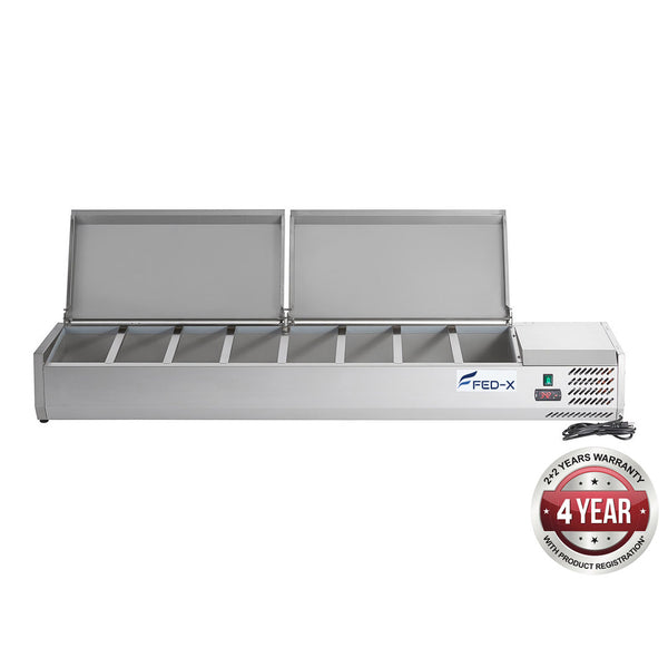 FED-X Salad Bench with Stainless Steel Lids - XVRX1800/380S - Cafeappliance.com.au