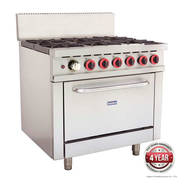 Buy GBS6T Gasmax 6 Burner With Oven Flame Failure-Gasmax-Catering Equipment, Cooking Equipment, Cooktops & Ranges, Cooktops and Ranges-Up to 40% OFF| Delivery within 4-8 Days | Cafe Appliances Australia | Shop Now