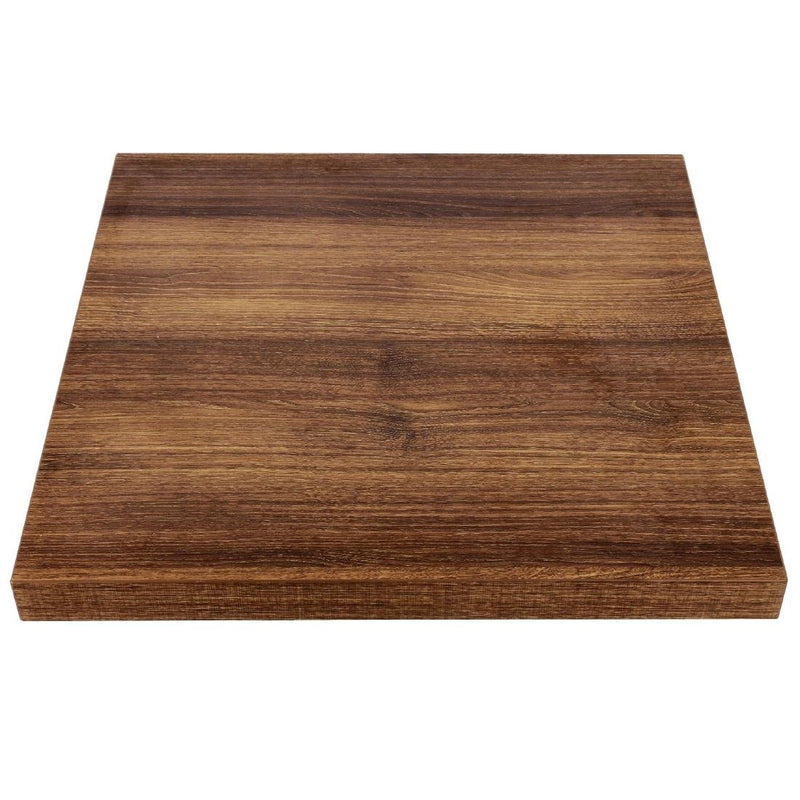Bolero Pre-drilled Square Table Tops Rustic Oak
