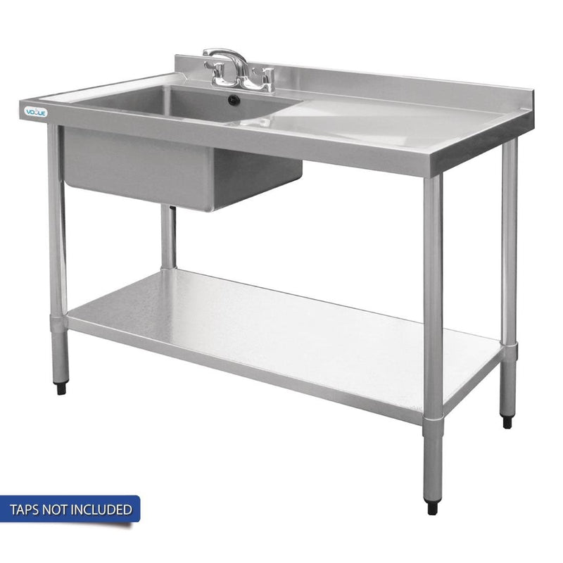 Vogue Single Bowl Sink R/H Drainer - 1000mm x700mm (90mm Drain)