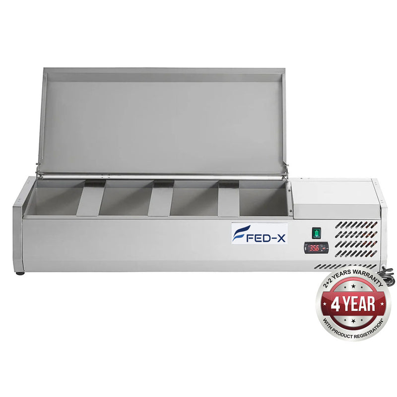 FED-X Salad Bench with Stainless Steel Lid - XVRX1200/380S - Cafeappliance.com.au
