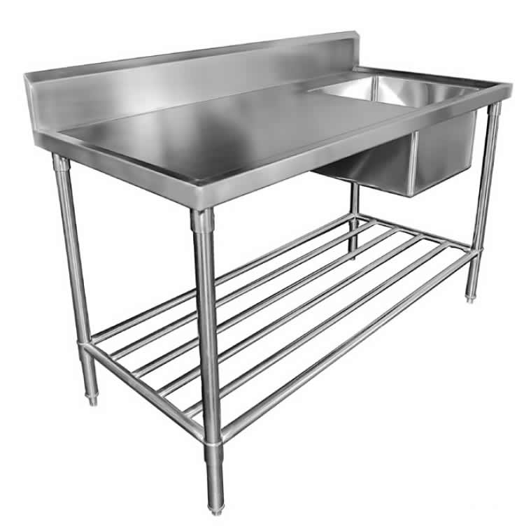 Mixrite SS1618R Sink Bench with Splashback - W1800 x D600 x H900 1Mixrite SS1621R Sink Bench with Splashback Center- W2100 x D600 x H900 1