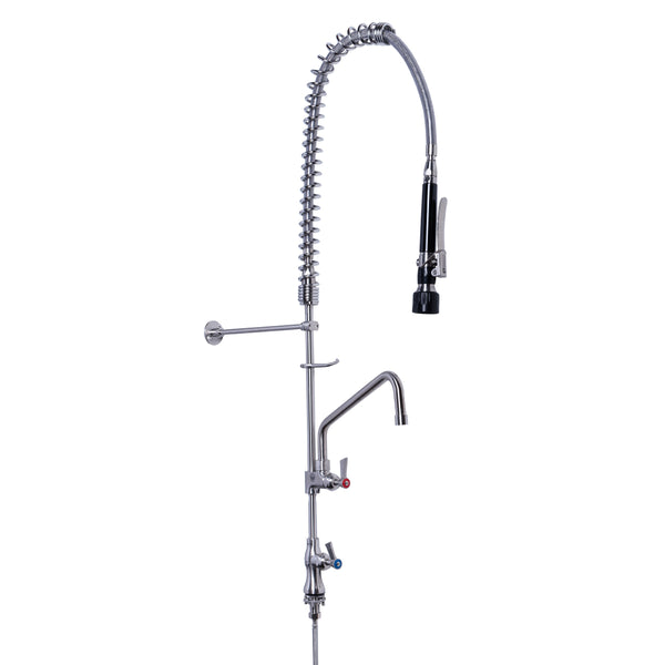 Stainless Steel Single Bench Mount Pre-Rinse with 6" Pot Filler - 3Monkeez