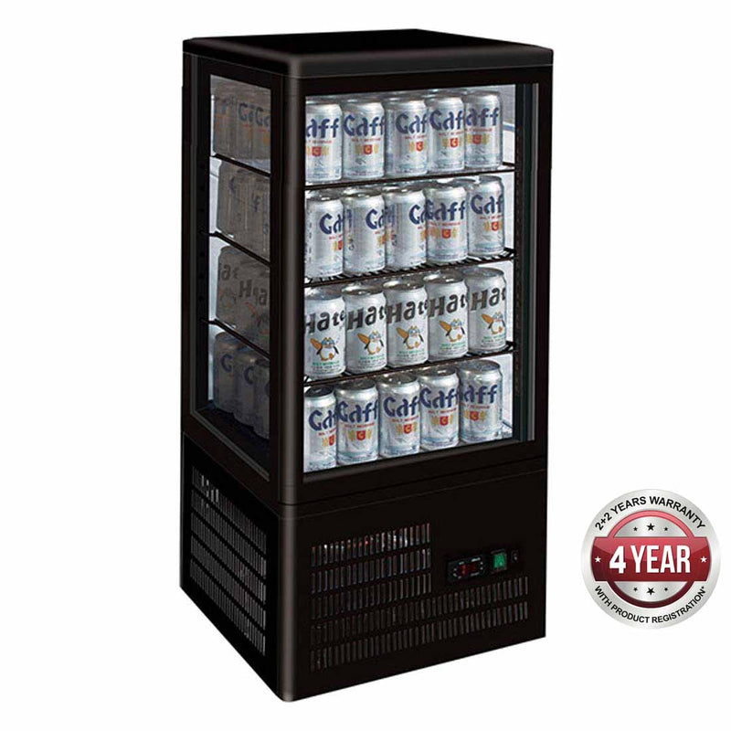 TCBD78B Four-Sided Countertop Display Fridge Black