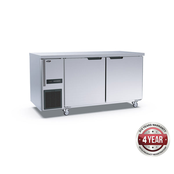 Stainless Steel Double Door Workbench Freezer - TS1500BT-Cafeappliance.com.au