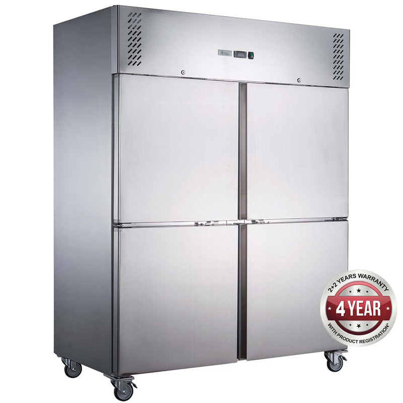 FED-X S/S Four Door Upright Freezer - XURF1200S2V - Cafeappliance.com.au
